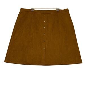 Dress Barn Retrology Faux Suede Tan Midi Length Skirt Sz 3X Business Career